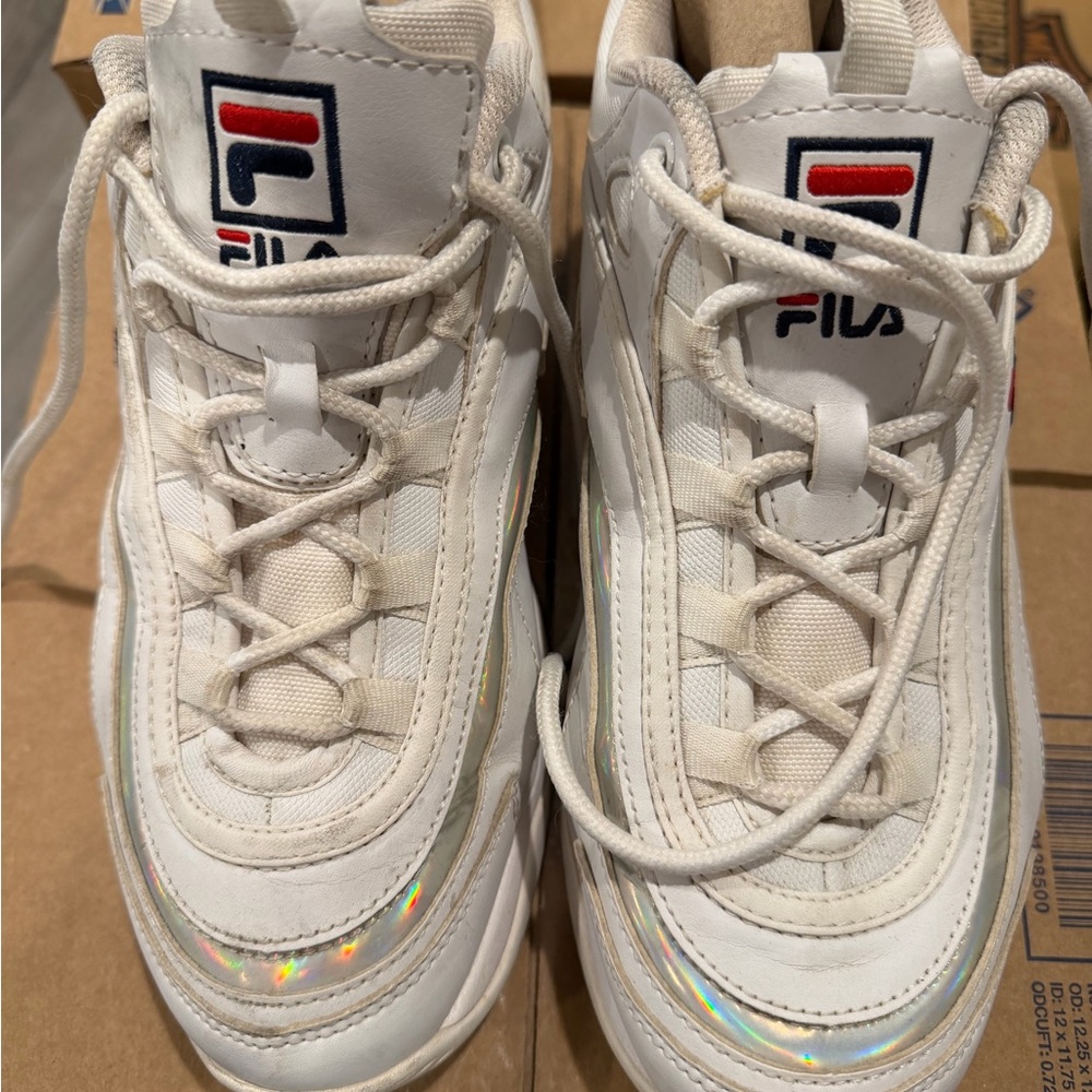 Fila Hologram White Sneakers size 10 women’s